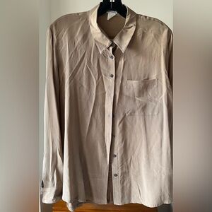 Club Monaco // Taupe Silk Button Down // L